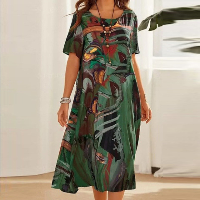 EVELINA | Chic Printed Dress with Effortless Elegance