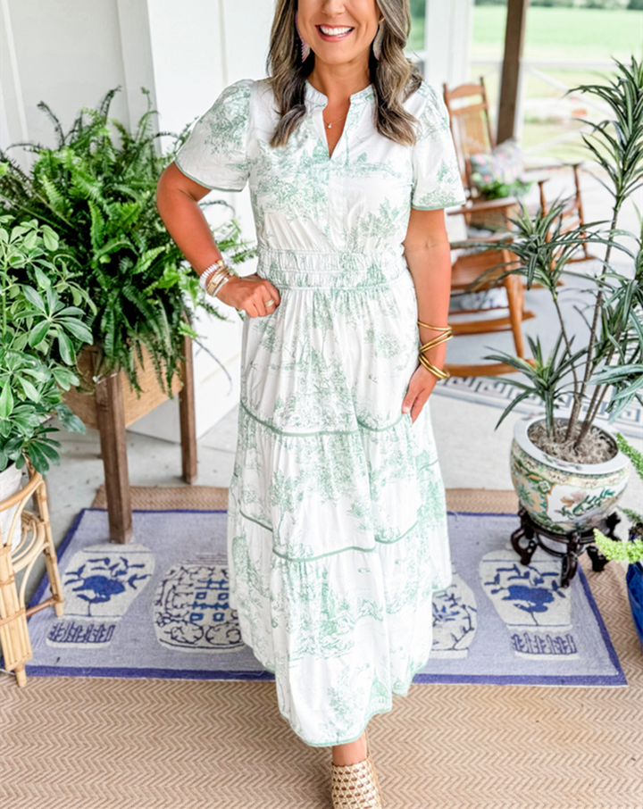 LYNDEN | Romantic Toile Maxi Dress