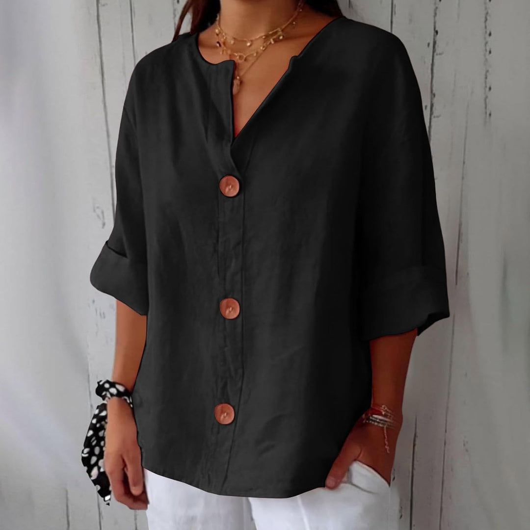 MILA | Breezy Button Blouse