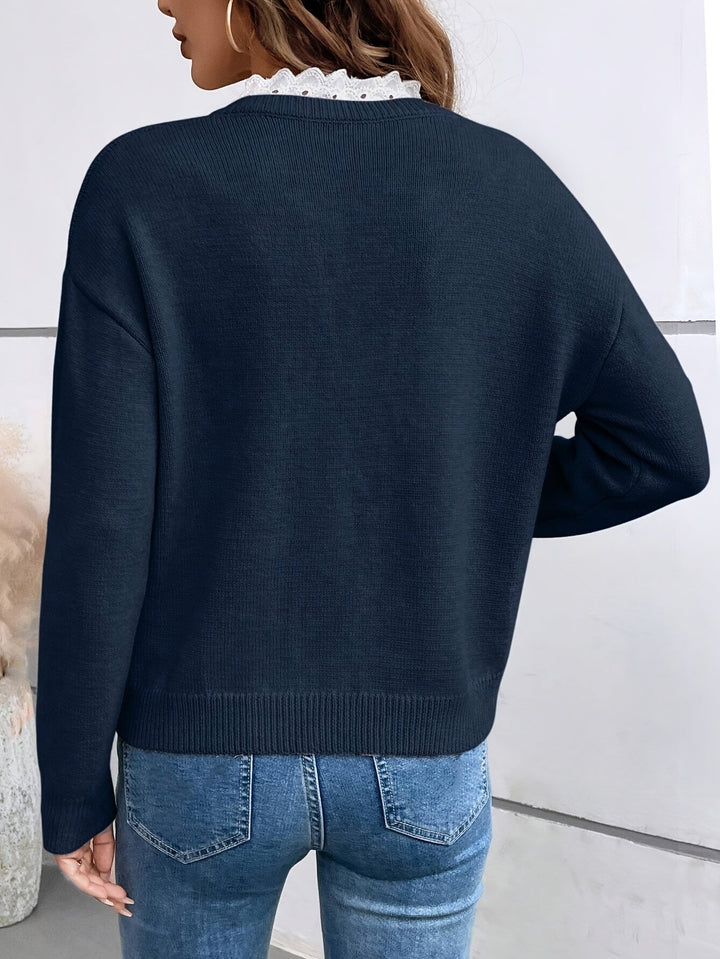 ELORA | Feminine Lace Knit Sweater