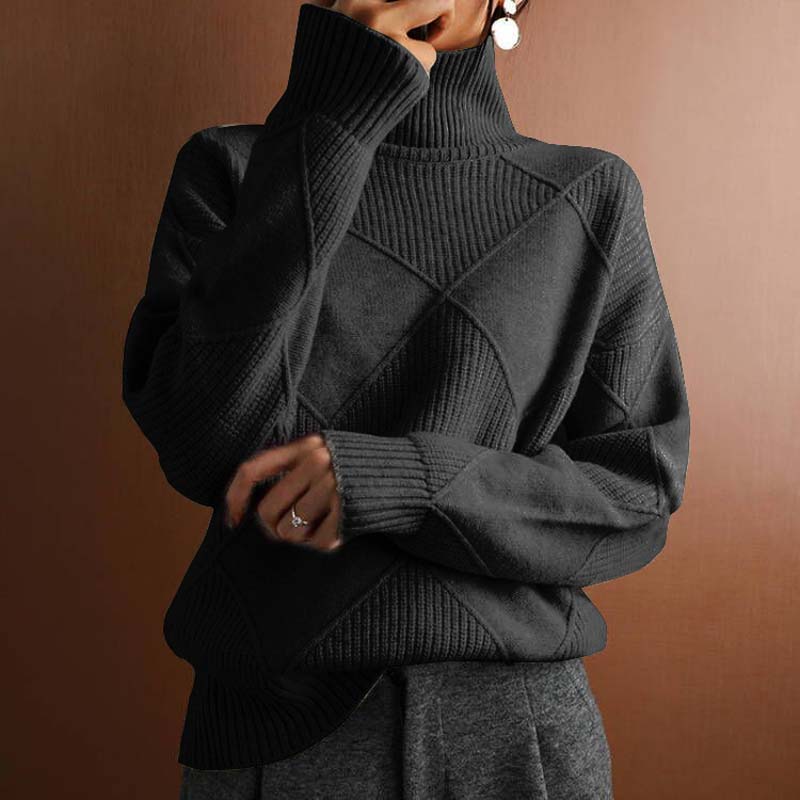 REMMY | Elegant Textured Turtleneck Sweater