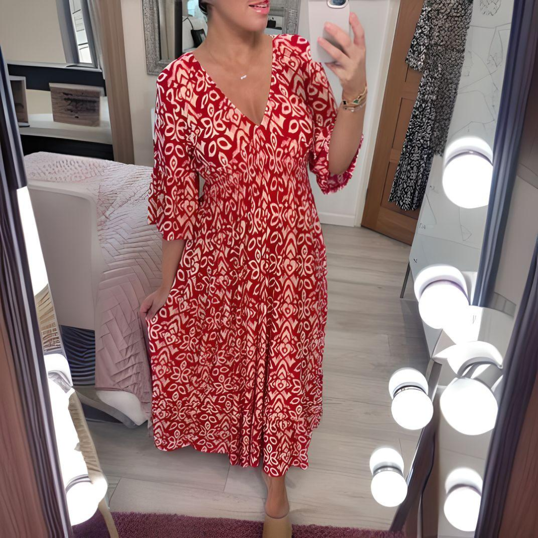 SORELLA | Boho Maxi Dress with Statement Print