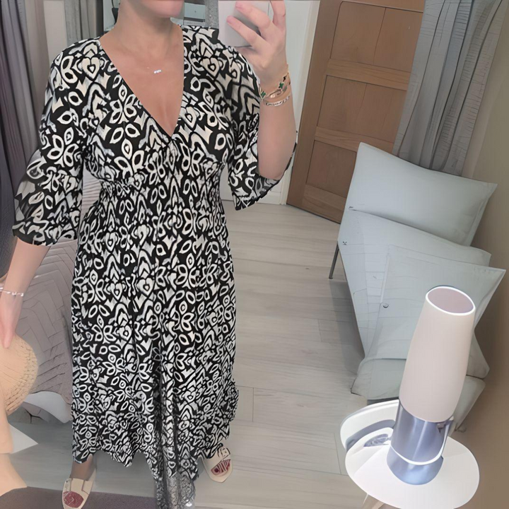 SORELLA | Boho Maxi Dress with Statement Print